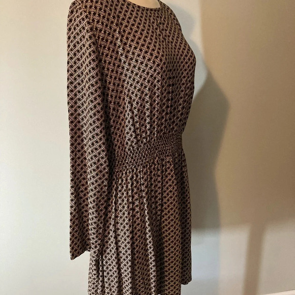 H&M Black Print Long Sleeve Dress 8 - Picture 10 of 14